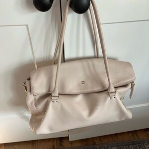 Kate Spade Elegant Cream Leather Tote Bag